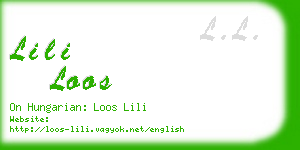 lili loos business card